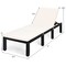 Costway Patio Rattan Lounge Chair Chaise Couch Cushioned Height Adjustable Pool Garden White